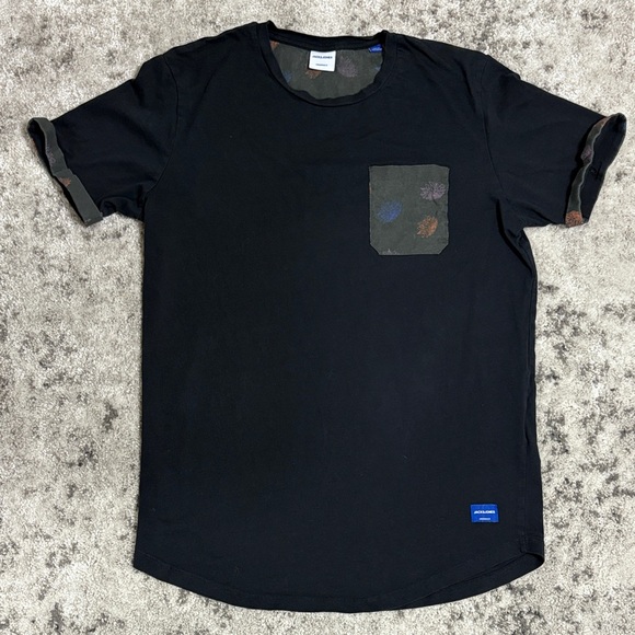 Jack & Jones Other - Jack & Jones Black Tee with Camouflage Accents